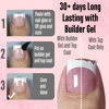 Picture of NOVO OVO French Tip Toe Nail Tips Press on, Sharp Square Pre-Designed Soft Gel False Toenail Extension, BABY PINK Pre-applied Tip Primer & Base Coat, Full Cover Acrylic for DIY x 15 Sizes 240 pcs