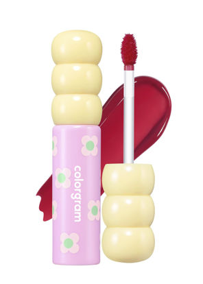 Picture of COLORGRAM Fruity Glass Tint 08 Lovely Raspberry | Korean Long Lasting & Waterproof Lip Stain | Glossy Dewy Lip Gloss, Highly Pigmented Raspberry Red Shade with Glowing effect 0.11 Oz.
