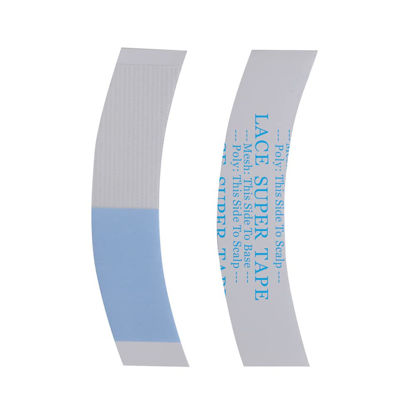 Picture of coloryoung Toupee Tape Strips 36 Pieces Clear Double Sided Waterproof Wig Tape for Toupees Wig Hairpiece Adhesives with Mesh