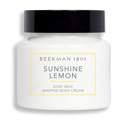 Picture of Beekman 1802 Sunshine Lemon Whipped Body Cream - Scented - 8 oz - Moisturizes, Soothes, & Softens - With Coconut Oil and Mango Seed Butter - No Irritation - Good for Sensitive Skin
