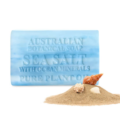 Picture of Australian Botanical Soap, Sea Salt with Ocean Minerals 6.6 oz. (187 g) Soap Bar | Natural Soap Base | All Skin Types | Women & Men | Shea Butter Enriched Bar Soap - Pack of 1