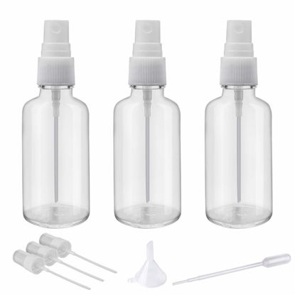 Picture of Hydior 2oz Clear Glass Spray Bottles for Essential Oils, Small Spray Bottle with Plastic Sprayer - Set of 3