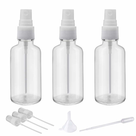 Picture of Hydior 2oz Clear Glass Spray Bottles for Essential Oils, Small Spray Bottle with Plastic Sprayer - Set of 3