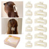 Picture of Hair Accessory Set for Women and Girls - 6 Large Rectangle Clips for Thick Hair, 6 Small Clips for Thin Hair (White)