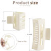 Picture of Hair Accessory Set for Women and Girls - 6 Large Rectangle Clips for Thick Hair, 6 Small Clips for Thin Hair (White)