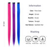Picture of KGBFASS 24 Packs Colored Clip in Hair Extensions 20'' Colorful Straight Hair Extensions Clip in for Kids Multi-Colors Party Highlights Hairpieces(Pink,Purple,Blue)