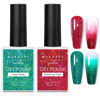 Picture of Makartt Christmas Glitter Gel Nail Polish Set - 2 Pcs 15ml Shimmer Gel, UV Soak Off for Nail Art Design, DIY Home Salon Winter Manicure Gift, Tinsel Green & Glistening Cheer