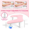 Picture of Manicure Arm Rest for Nails Tech: U-shaped Adjustable Nail Armrest - Pink PU Leather Hand Stand Rest for Manicurists