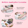 Picture of Manicure Arm Rest for Nails Tech: U-shaped Adjustable Nail Armrest - Pink PU Leather Hand Stand Rest for Manicurists