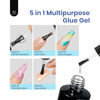 Picture of Beetles Gel Nail Kit Short Almond, 240Pcs Easy Nail Extension Set Shaped Clear Tips with 5 in 1 Nail Glue Base & Top Coat and Mini UV Lamp, Nail Tips Art Acrylic Nail Kit Valentine's Gifts for Women