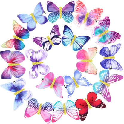 Picture of Boao 18 Pieces Glitter Butterfly Hair Clips for Girls Teens Women Hair Accessories (Retro Styles)