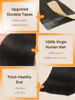 Picture of DOORES Tape in Extensions Human Hair Natural Black 24 Inch 20pcs 50g Human Hair Extensions Tape in Real Skin Weft Straight Natural Hair Extensions