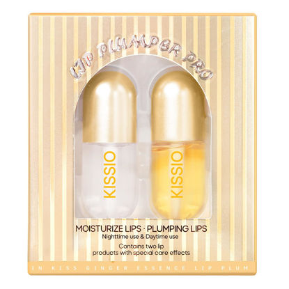 Picture of KISSIO Lip Plumper,2 PCS Natural Lip Plumper,Lip Enhancer, Natural Plumping Lip Serum, Lip Plumping Balm,Lip Plumper Pro,Hydrated Beauty Lips 5.5ml, Day And Night