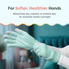 Picture of ZenToes Moisturizing Gloves for Dry Hands and Eczema, Gel Infused with Jojoba Seed Oil, Olive Oil and Vitamin E, Overnight Hand Moisturizer (OSFM, Fuzzy Mint Green with Media Tips)
