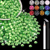 Picture of 1200PCS 6mm Resin Rhinestones in Bulk (Light Green), Bedazzling Flatback Crystals for Crafts DIY Nail Decoration, Gems Charms for Tumbler Shoes Clothing Fabric with Pickup Pen and Tweezers