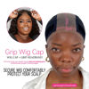 Picture of LAB HAIRS Wig Cap with Grip Band for Keeping Wigs in Place, More Full Cap-wide Transparent Lace for Lace Front Wigs - Brown/Black/Nude Non Slip Cap Make Your Wig Be Glueless (Black-L)