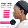 Picture of LAB HAIRS Wig Cap with Grip Band for Keeping Wigs in Place, More Full Cap-wide Transparent Lace for Lace Front Wigs - Brown/Black/Nude Non Slip Cap Make Your Wig Be Glueless (Black-L)