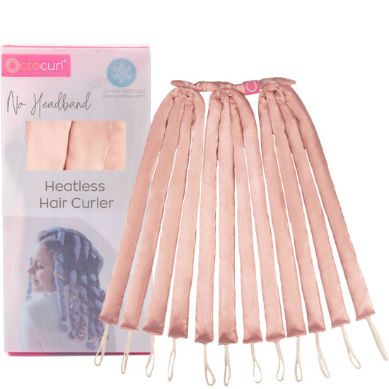 Picture of Octocurl Heatless Hair Curler - No Headband Octopus Curler - Overnight Curls for Medium Length Hair (Satin - Pink)