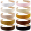 Picture of Wecoe Satin Headbands for Women and Girls - 10 Pack 1.3 Inch Wide Non-Slip Fashion Headbands in Neutral Colors, DIY Holiday Hair Accessories