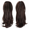 Picture of SOFEIYAN 13" Ponytail Extension Long Curly Ponytail Clip in Claw Hair Extension Natural Looking Synthetic Hairpiece for Women, Dark Brown & Dark Auburn Mixed