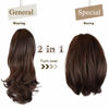 Picture of SOFEIYAN 13" Ponytail Extension Long Curly Ponytail Clip in Claw Hair Extension Natural Looking Synthetic Hairpiece for Women, Dark Brown & Dark Auburn Mixed