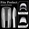 Picture of AddFavor 600pcs Square Nail Tips, Medium Square Gel X Nail Tips Clear Fake Nails Full Cover Acrylic Nail Tips for Extension Nail Manicure Salon Home DIY
