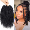 Picture of Bileaf 8 Packs Passion Twist Crochet Hair 10 Inch Pre-twisted Short Crochet Passion Twist Hair, Pre Looped Passion Twist Crochet Braids Bohemian Crochet Hair 1B