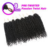 Picture of Bileaf 8 Packs Passion Twist Crochet Hair 10 Inch Pre-twisted Short Crochet Passion Twist Hair, Pre Looped Passion Twist Crochet Braids Bohemian Crochet Hair 1B