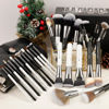 Picture of DUcare Professional Makeup Brushes, 31Pcs Panda Series Makeup Brush Set Christmas Gifts Kabuki Foundation Blending Face Powder Blush Concealers Eye Shadows With Leather Case Organizer