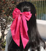 Picture of Furling Pompoms Hair Bows Clips for Women Large Pink Bows for Girls White Hair Ribbon for Hair Satin Long Tails with Alligator Clips Big Hair Bow Hair Accessories Pack of 9