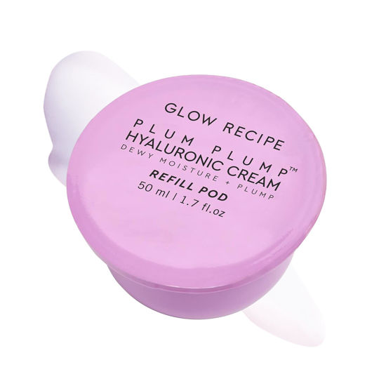 Picture of Glow Recipe Plum Plump Hyaluronic Acid Face Cream, Refill - Hydrating, Firming & Plumping Facial Moisturizer for Women & Men - Korean Skin Care with Polyglutamic Peptides for Dry Skin Wrinkles (50ml)