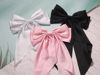 Picture of SUSULU 6pcs Large Hair Bows Big Bow Hair Barrette Clips for Women Girls,French Hair Bowknot with Long Tail Vintage Hair Accessories for Women Black/White/Pink