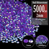 Picture of 5000pcs 2mm Resin Rhinestones Bulk, Dark Purple AB Flatback Round Jelly Rhinestones Bedazzling Non Hotfix Crystal Gems Large Quantity Wholesale for DIY Crafts Clothes Tumblers Face Makeup Manicure