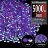 Picture of 5000pcs 3mm Resin Rhinestones Bulk, Dark Purple AB Flatback Round Jelly Rhinestones Bedazzling Non Hotfix Crystal Gems Large Quantity Wholesale for DIY Crafts Clothes Tumblers Face Makeup Manicure