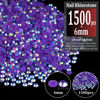 Picture of 1500pcs 6mm Resin Rhinestones Bulk, Dark Purple AB Flatback Round Jelly Rhinestones Bedazzling Non Hotfix Crystal Gems Large Quantity Wholesale for DIY Crafts Clothes Tumblers Face Makeup Manicure