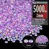 Picture of 5000pcs 2mm Resin Rhinestones Bulk, Lavender Purple AB Flatback Round Jelly Rhinestones Bedazzling Non Hotfix Crystal Gems Large Quantity Wholesale for DIY Crafts Clothes Tumblers Face Makeup Manicure