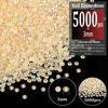 Picture of BELLEBOOST 5000pcs 3mm Resin Rhinestones Bulk, Light Yellow AB Flatback Round Jelly Rhinestones Non Hotfix Crystal Gems Large Quantity Wholesale for DIY Crafts Clothes Bottles Face Makeup Manicure