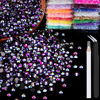 Picture of BELLEBOOST 4000pcs 4mm Resin Rhinestones Bulk, Purplish Black AB Flatback Round Jelly Rhinestones Non Hotfix Crystal Gems Large Quantity Wholesale for DIY Crafts Clothes Bottles Face Makeup Manicure