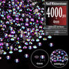 Picture of BELLEBOOST 4000pcs 4mm Resin Rhinestones Bulk, Purplish Black AB Flatback Round Jelly Rhinestones Non Hotfix Crystal Gems Large Quantity Wholesale for DIY Crafts Clothes Bottles Face Makeup Manicure
