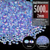 Picture of 5000pcs 2mm Resin Rhinestones Bulk, Sky Blue AB Flatback Round Jelly Rhinestones Bedazzling Non Hotfix Crystal Gems Large Quantity Wholesale for DIY Crafts Clothes Tumblers Face Makeup Manicure