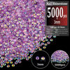 Picture of 5000pcs 3mm Resin Rhinestones Bulk, Transparent Lavender Purple AB Flatback Round Jelly Rhinestones Non Hotfix Crystal Gems Large Quantity Wholesale for DIY Crafts Clothes Face Makeup Manicure