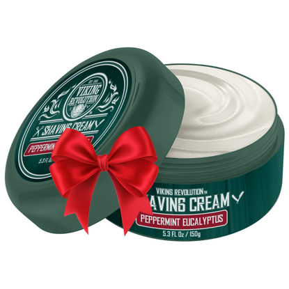 Picture of Luxury Shaving Cream Peppermint & Eucalyptus Scent - Soft, Smooth & Silky Shaving Soap - Rich Lather for the Smoothest Shave - 5.3oz