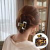Picture of 2 Pack Cutout Tortoise and Leopard Square Celluloid Acetate Jaw Clips for Thick Hair