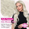 Picture of REECHO Blonde Hair Extensions, 20” One Piece Clip in Hair Extensions Thick Long Beach Wavy Natural Soft Synthetic Hairpieces for Women, Platinum Blonde