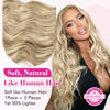Picture of REECHO Clip in Hair Extensions, 20” One Piece Hair Extension Clip in Wefts Long Thick Beach Wavy Natural Soft Synthetic Hairpieces for Women, Dark Ash Blonde