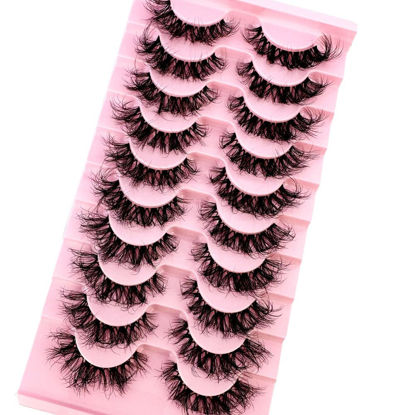 Picture of HBZGTLAD Soft Mink Eyelashes 3D Curl Winged End Eye Elongated Fake Lashes Thick Handmade Natural False Eyelash Messy Cross Lash Wholesale (LN121)