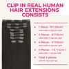 Picture of Lashey Hair Extensions Real Human Hair, 9pcs 150g 24 Inch Long Straight Clip in Hair Extensions Real Human Hair Extensions #1B Natural Black Remy Human Hair for Women