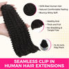 Picture of Lashey Seamless Clip in Hair Extensions Human Hair Kinky Curly 110g 7pcs 16 Inch Clip in Hair Extensions with PU Weft Natural Black Clip in Hair Extensions Soft invisible Hair for Black Women