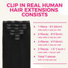 Picture of Lashey Clip in Hair Extensions, 14 Inch 7pcs 120g #1 Jet Black, Straight Clip in Hair Extensions Real Human Hair Thick Clip in Hair Extensions for Black Women