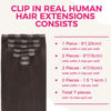 Picture of Lashey Straight Clip in Hair Extensions for Women, 20 Inch 7pcs 120g Dark Brown Remy Human Hair Extensions Thick Hair with Lace Weft Clip Ins